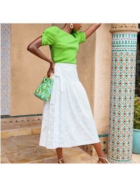 Lilly Pulitzer White Wrap Midi Skirt